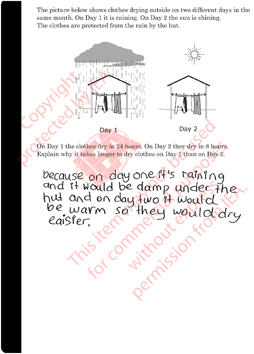 Evaporation of Water in Different Weather Conditions Sample Answer