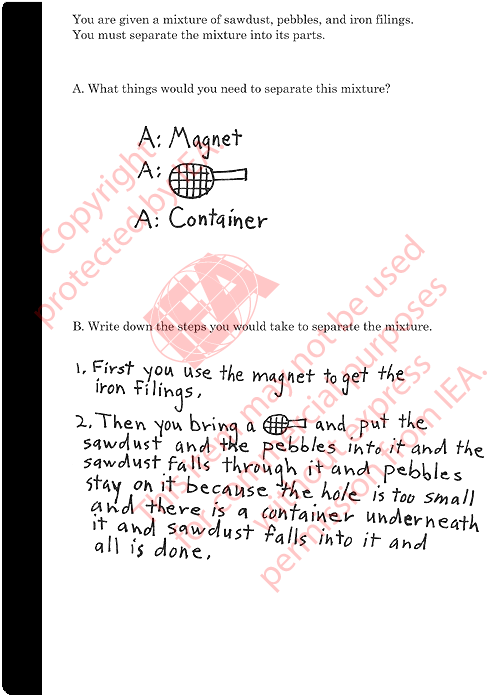 Separating a Mixture Sample Answer