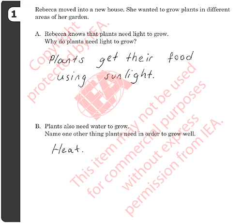 Garden Item 1 Sample Answer